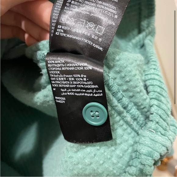 H&M Cotton Corduroy Turquoise/Teal Shacket Oversized Size Small - Picture 4 of 5